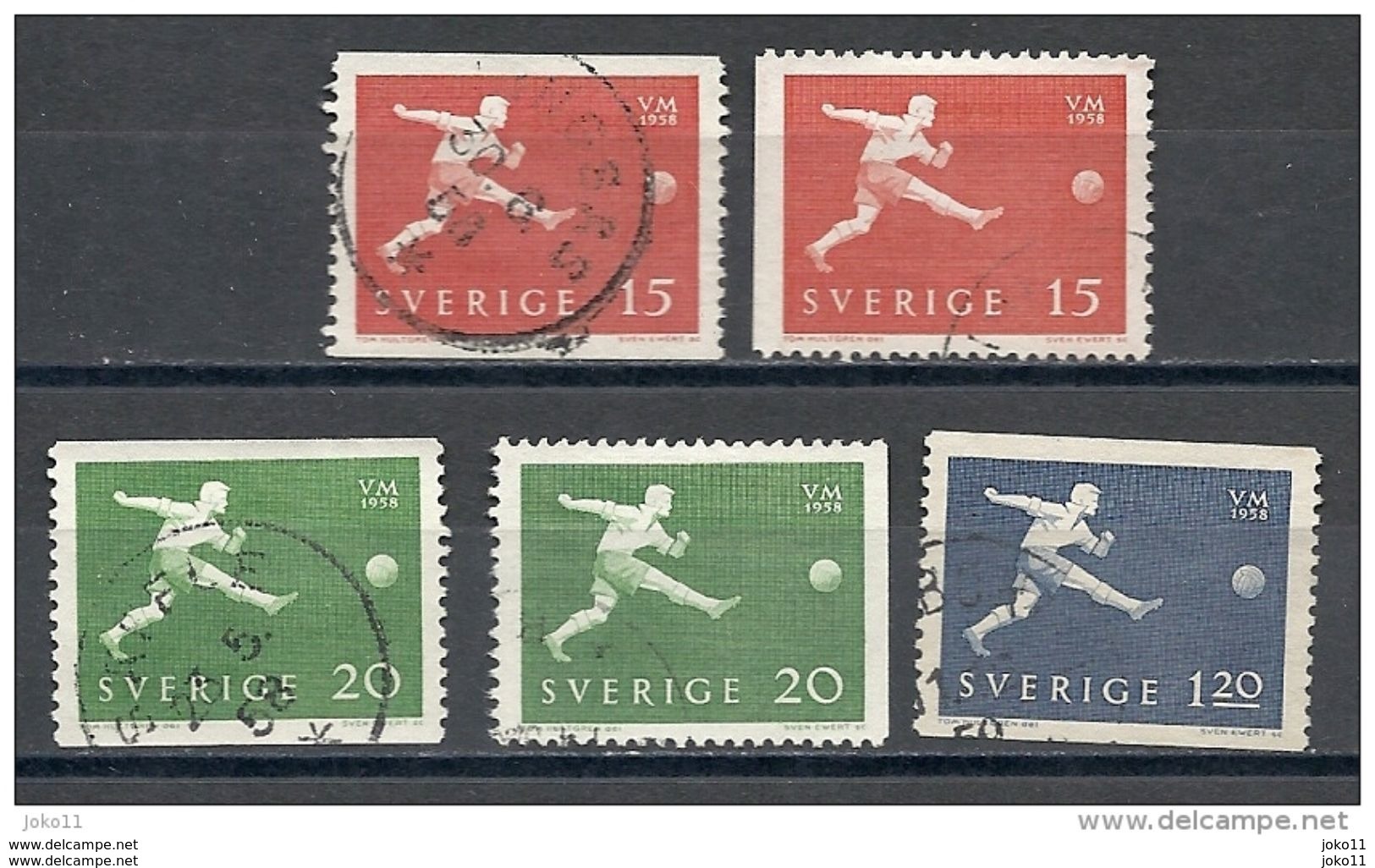 Schweden, 1958, Michel-Nr. 438-440 A+D, Gestempelt - Usati