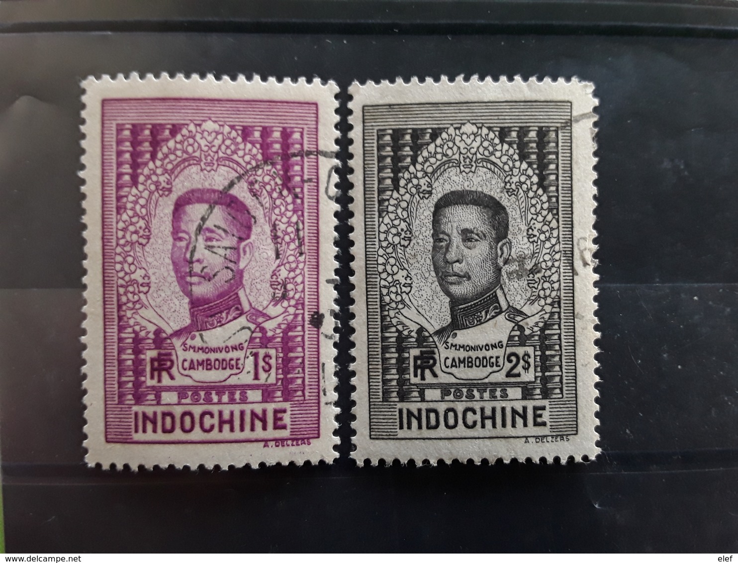 INDOCHINE 1936, Roi Monivong , 2 Timbres 191 & 192, 1 Et 2 Piastres, Obl TB - Usados