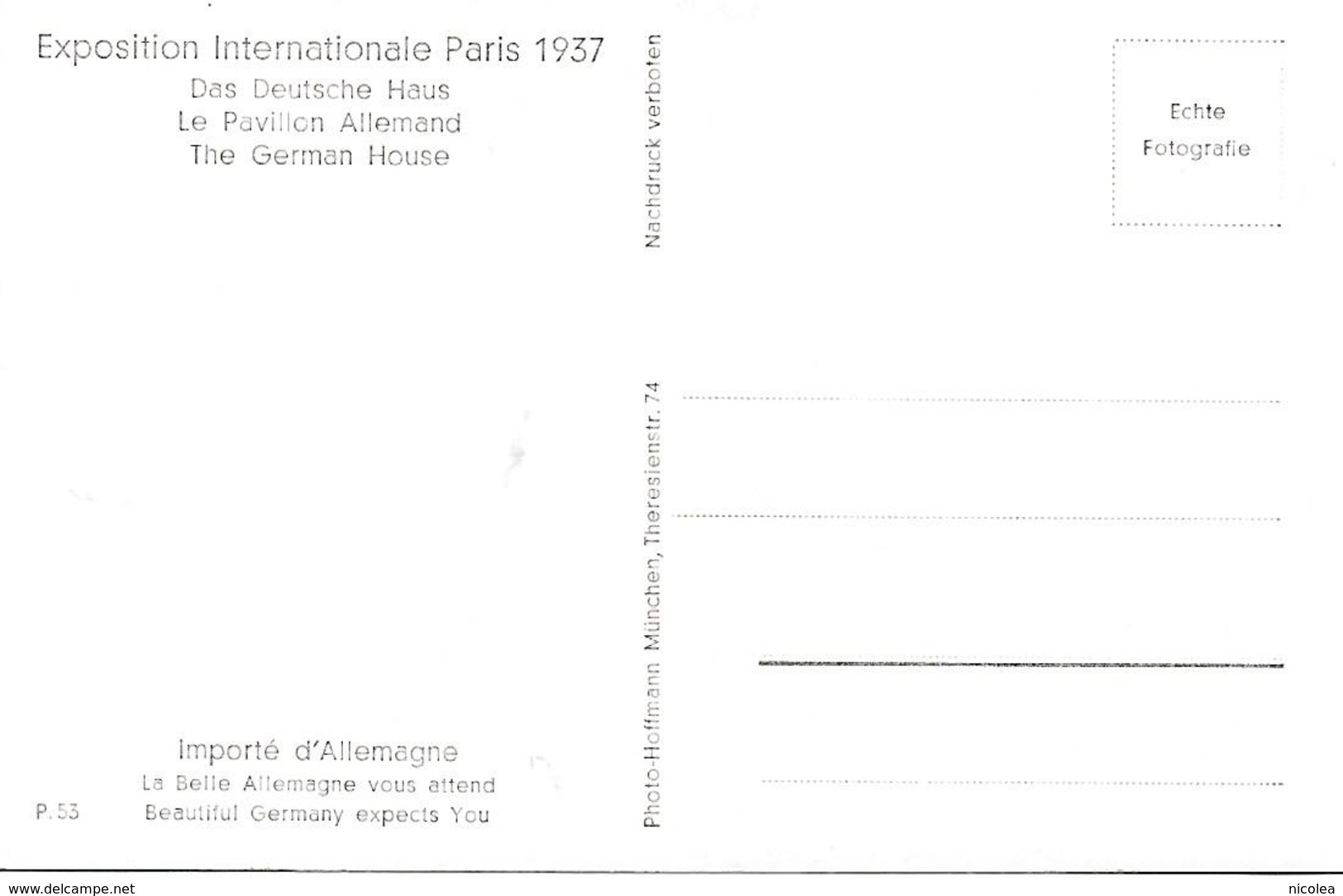 Mercedes Benz Voiture De Course 1936 Carte Photo Exposition Internationale Paris 1937 Le Pavillon Allemand - Autres & Non Classés