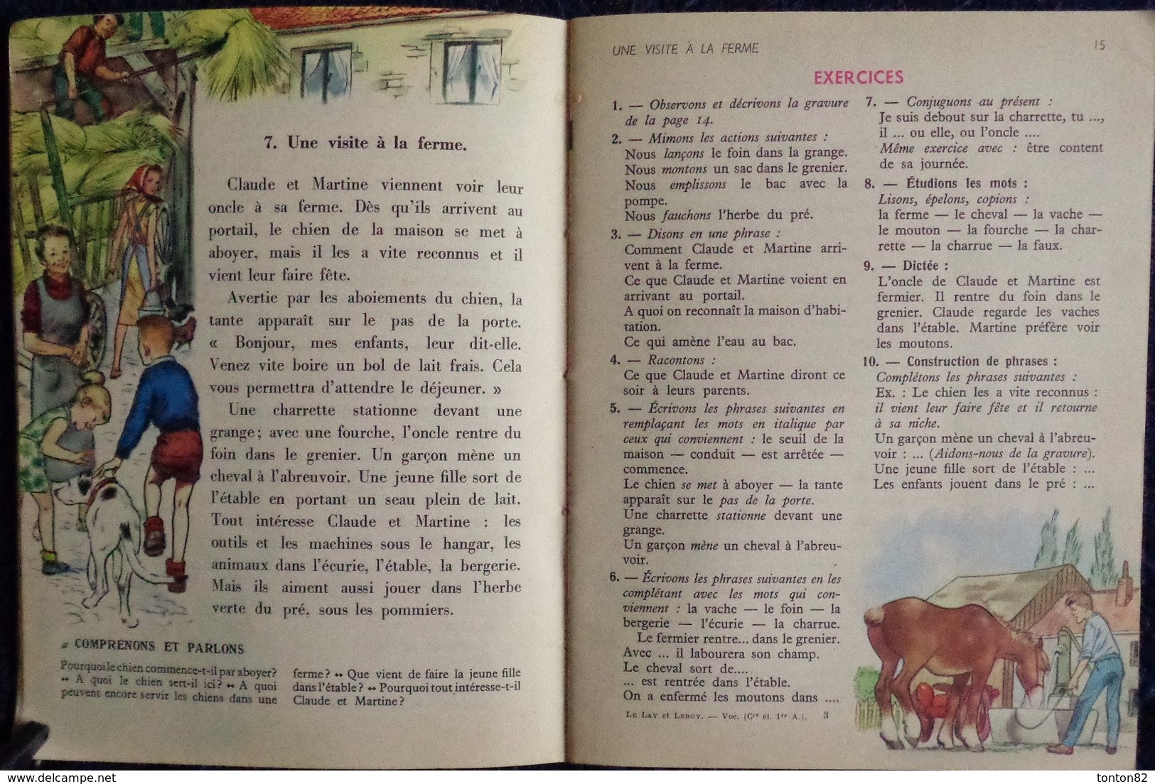 H. Le Lay Et E. Leroy - Vocabulaire - Cours élémentaire 1ère Année - Classiques Hachette - ( 1957 ) . - 6-12 Ans