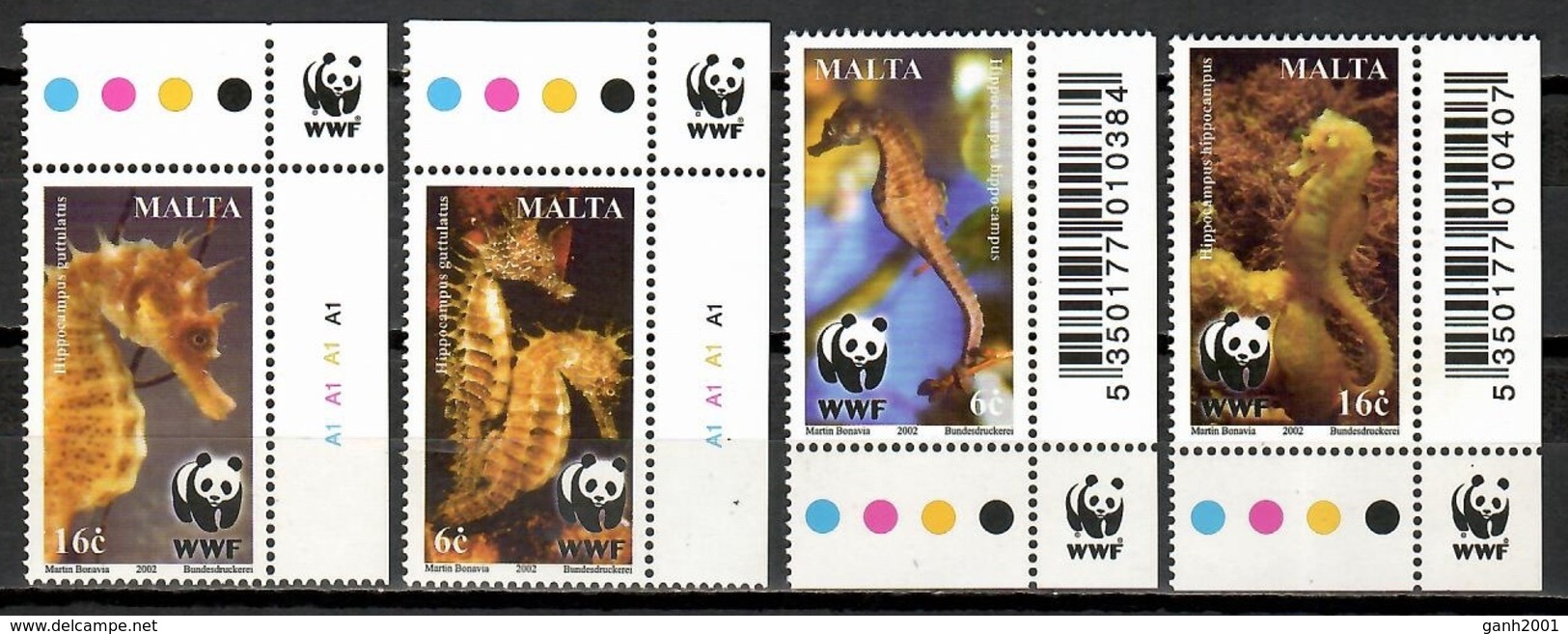 Malta 2002 / Fishes Seahorses WWF MNH Peces Caballitos De Mar Poisson Fische / Cu11916  C5-9 - Peces