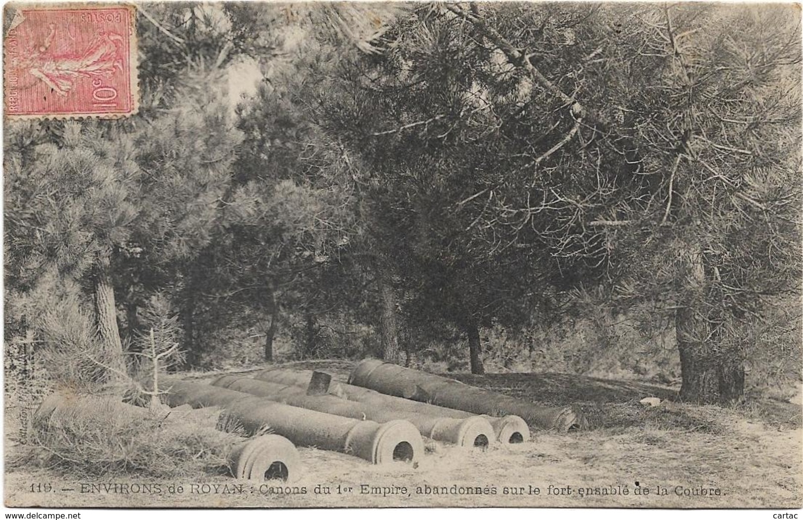 D17 - ENVIRONS DE ROYAN - CANONS DU 1er EMPIRE ABANDONNES SUR LE FORT ENSABLE DE LA COUBRE - Autres & Non Classés