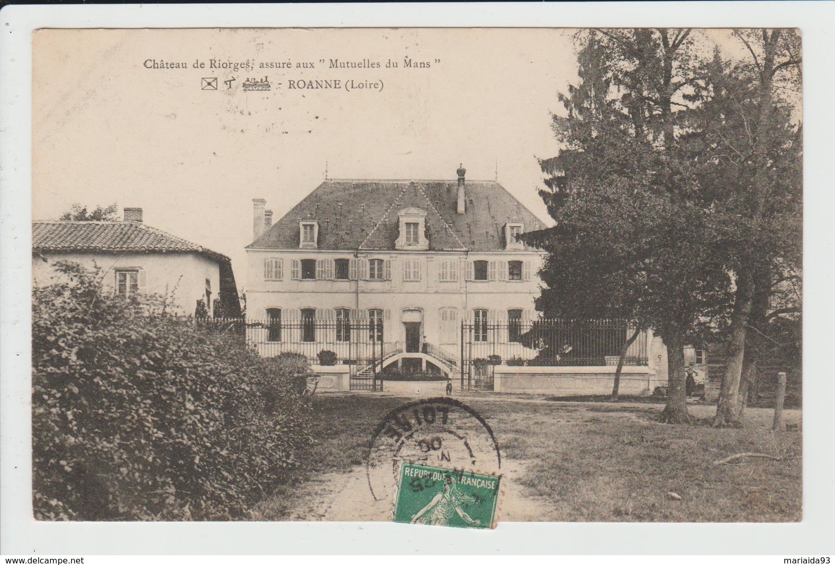 RIORGES - LOIRE - CHATEAU DE RIORGES ASSURE AUX MUTUELLES DU MANS - Riorges