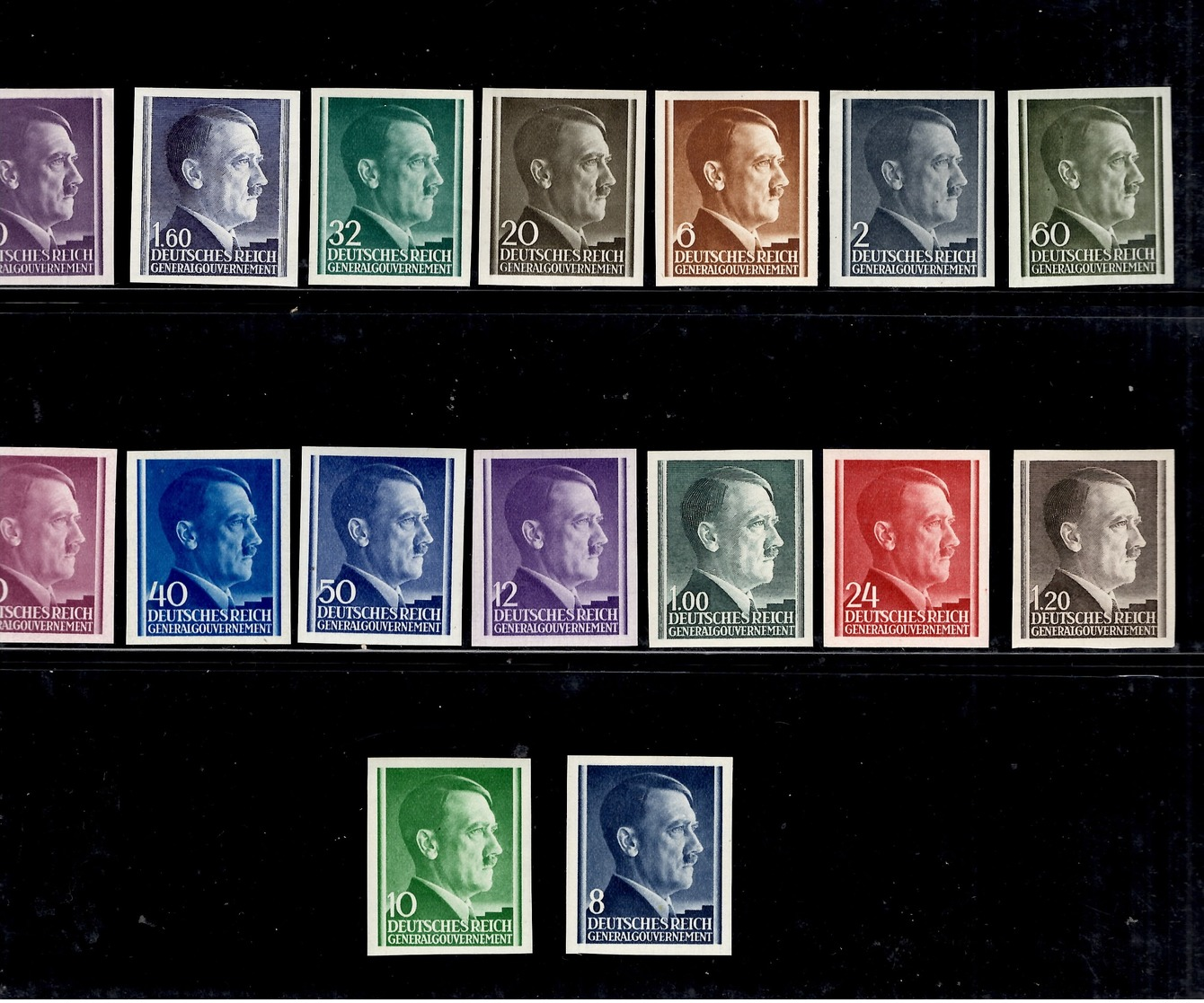 Gouvernement Général 16 Timbres Non Dentelés Neufs ** MNH. TB. A Saisir! - Gouvernement Général