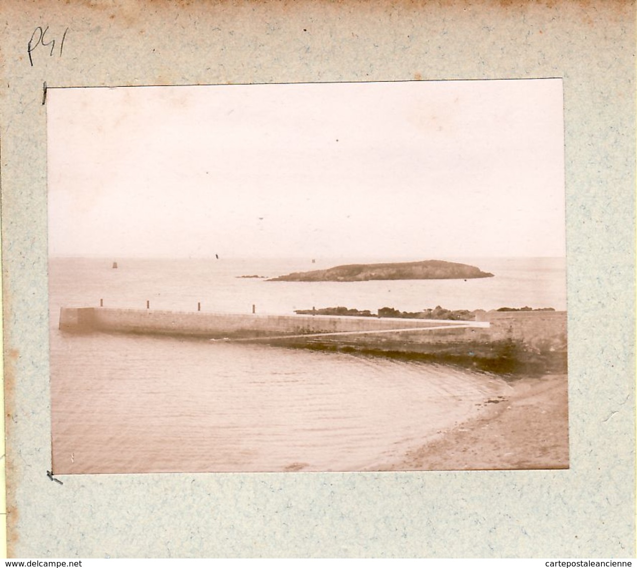X44104 Loire Atlantique ? Finistère ? Morbihan ? (2) Port Jetée Ponton Ile Photo 1900s Archive Famille MAUGRAS - Anciennes (Av. 1900)
