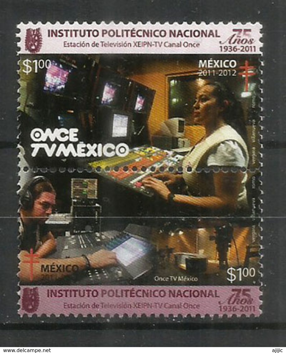 Technicien Du Son Et Programmeur Studio TV. 2 Timbres Neufs ** Du Mexique (Canal Once TV Mexico) - Other & Unclassified