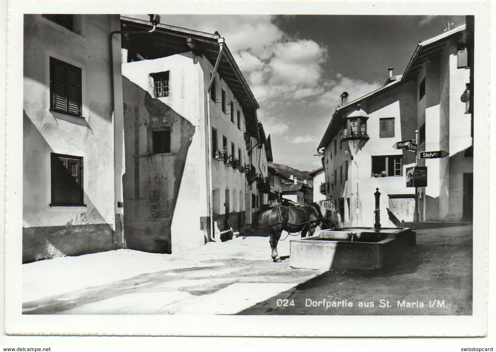 ST. MARIA Dorfpartie Pferd Beim Brunnen Phot. R. Grass Zernez - Zernez