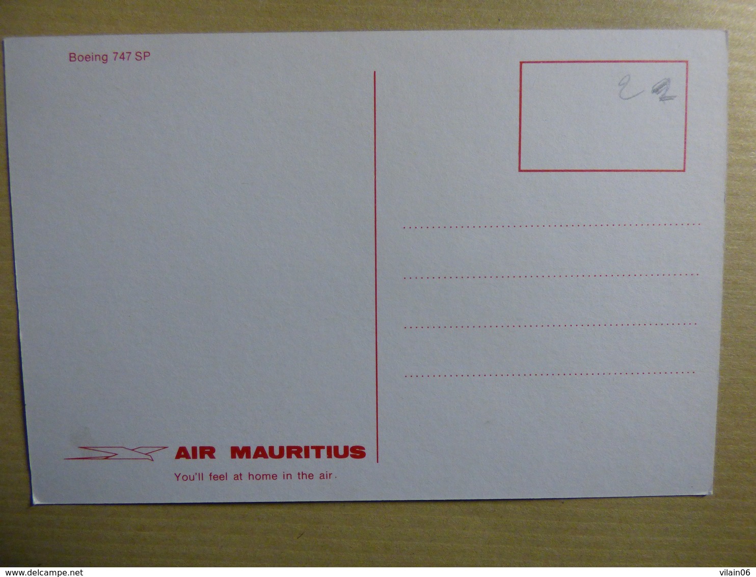 AIR MAURITIUS    B 747 SP     AIRLINE ISSUE / CARTE COMPAGNIE - 1946-....: Ere Moderne