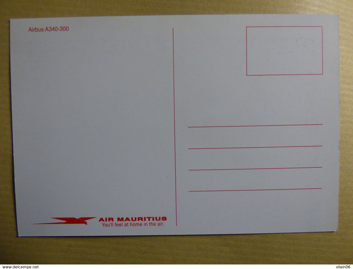 AIR MAURITIUS   AIRBUS A 340 300     AIRLINE ISSUE / CARTE COMPAGNIE - 1946-....: Ere Moderne