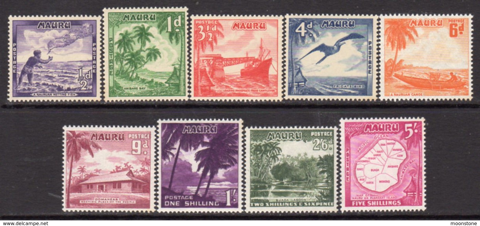 Nauru 1954-65 Definitives Set Of 9, MNH, SG 48/56 - Nauru