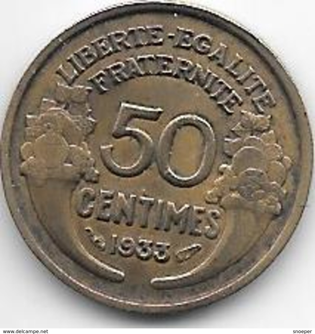 *france 50 Centimes  1933 Closed 9   Km  894.1   Xf+ - Autres & Non Classés