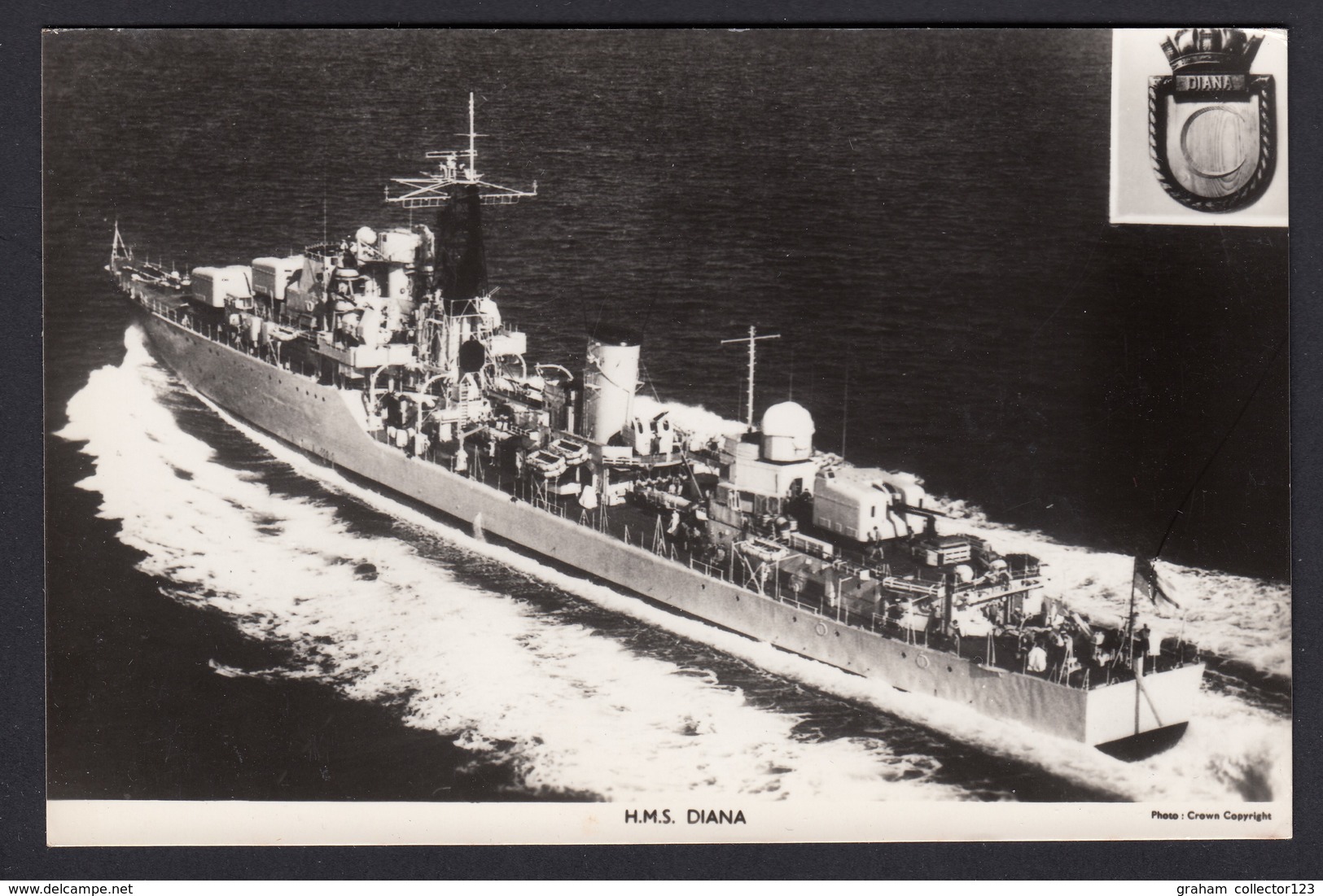 RPPC Modern Real Photo Postcard HMS Diana Royal Navy Ship Boat RP PC - Warships