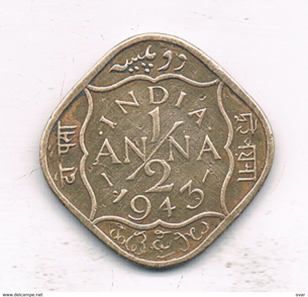 1/2 ANNA 1943  INDIA/2087/ - Indien