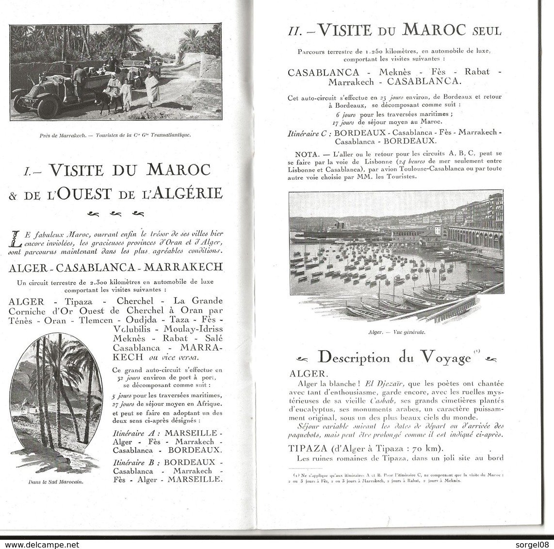 Livret Compagnie Générale Transatlantique MAROC ALGERIE TUNISIE 36 Pages Croisière Paquebot  Bateau - Dépliants Touristiques