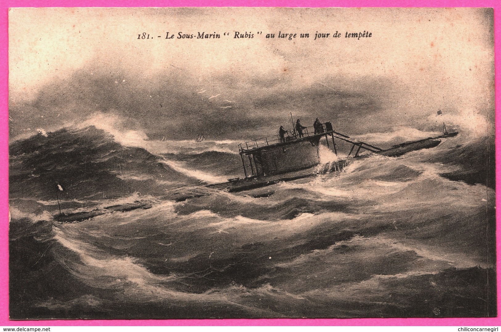 Le Sous Marin Rubis Au Large Un Jour De Tempête - Animée - Sous-marins