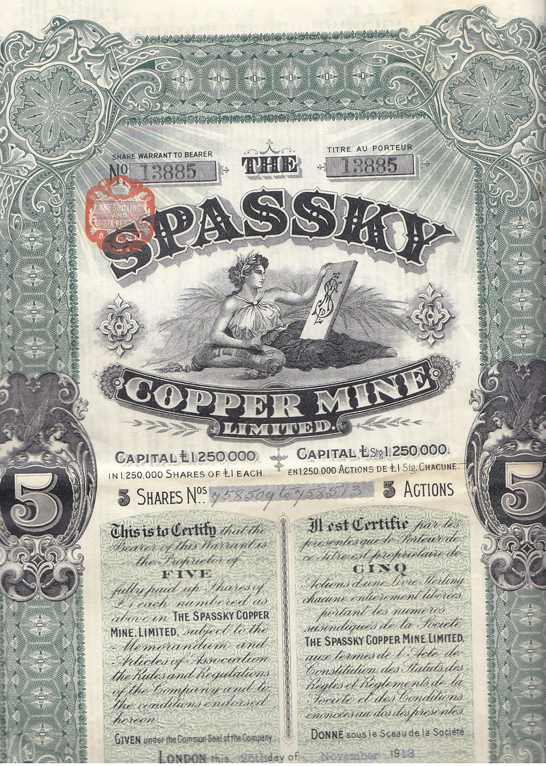 The Spassky Copper Mine ,action Illustrée De 1913 - Mines