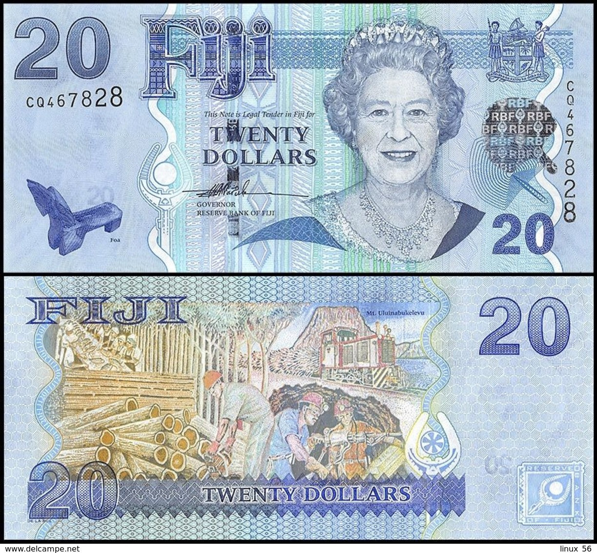 FIJI - 20 Dollars Nd.(2007) {Queen Elizabeth II} UNC P.112 - Fiji