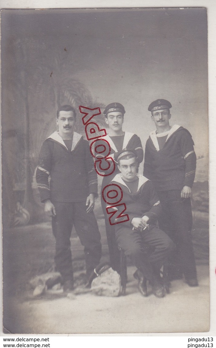 Au Plus Rapide Carte Photo Marine Nationale Les Torpilleurs De Bizerte Tunisie Baré Ponty ? 11 Février 1914 - Régiments