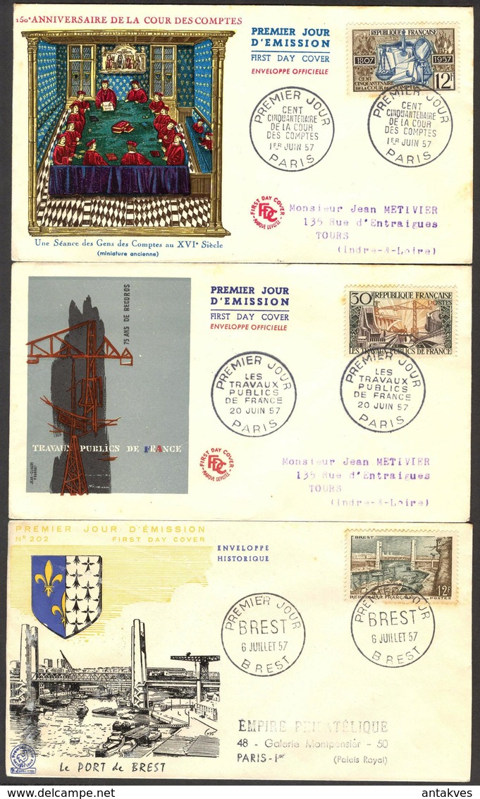 {F071} France 1957 II 3 FDC See Scan !! - 1950-1959