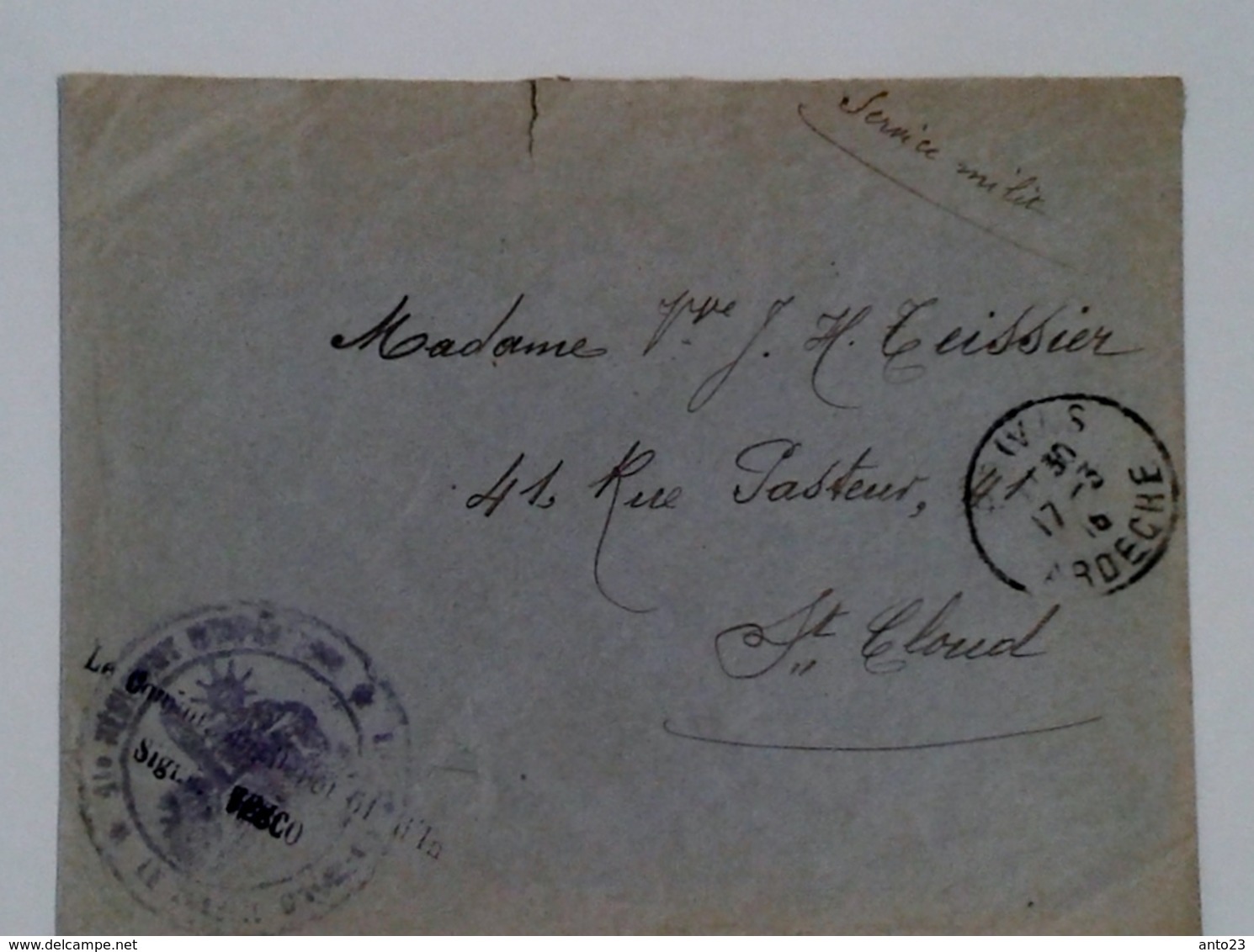 Cachet Militaire Sur Lettres En Franchise Militaire Ardeche Militaria - Cachets Militaires A Partir De 1900 (hors Guerres)