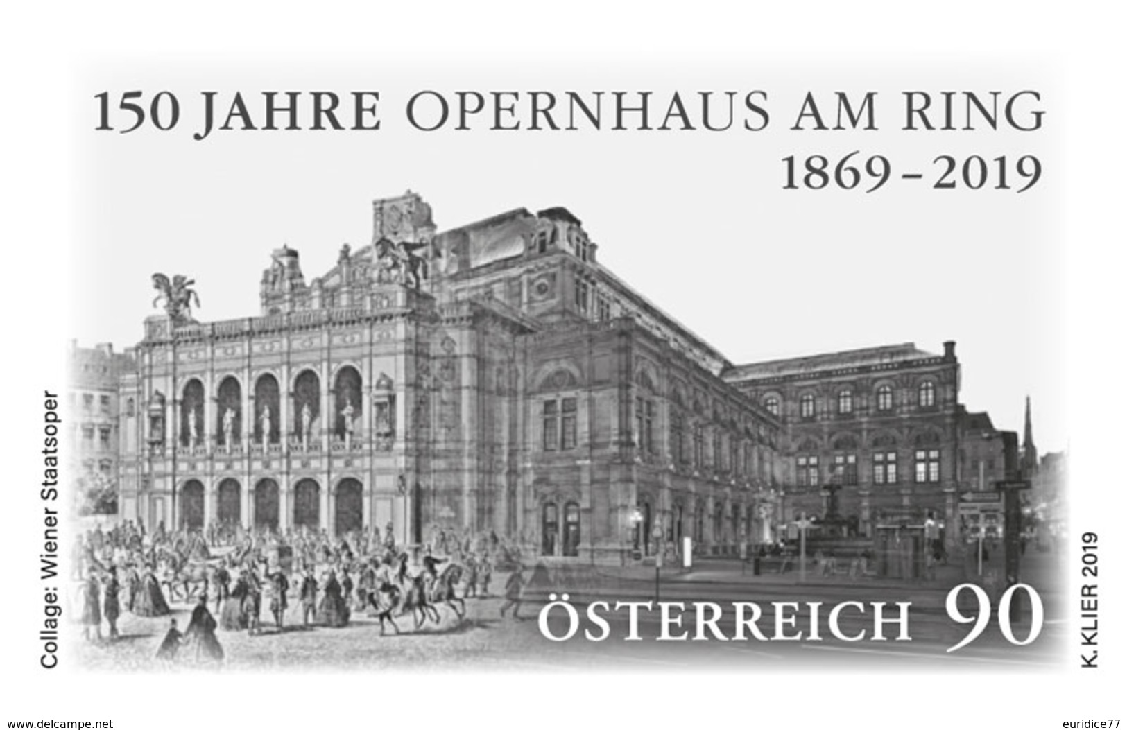 Austria 2019 - 150 J. Opernhaus Am Ring Black Proof Mnh - Nuevos