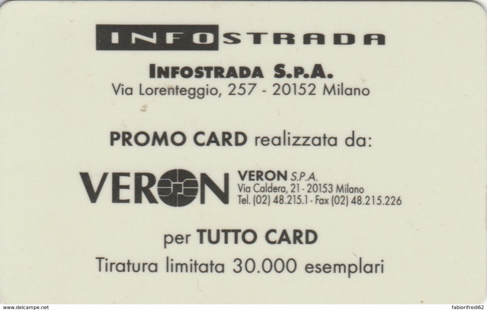 PROMO CARD ITALIA INFOSTRADA (PM491 - Altri & Non Classificati