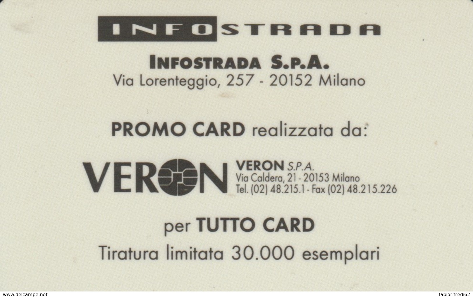 PROMO CARD ITALIA INFOSTRADA (PM497 - Altri & Non Classificati