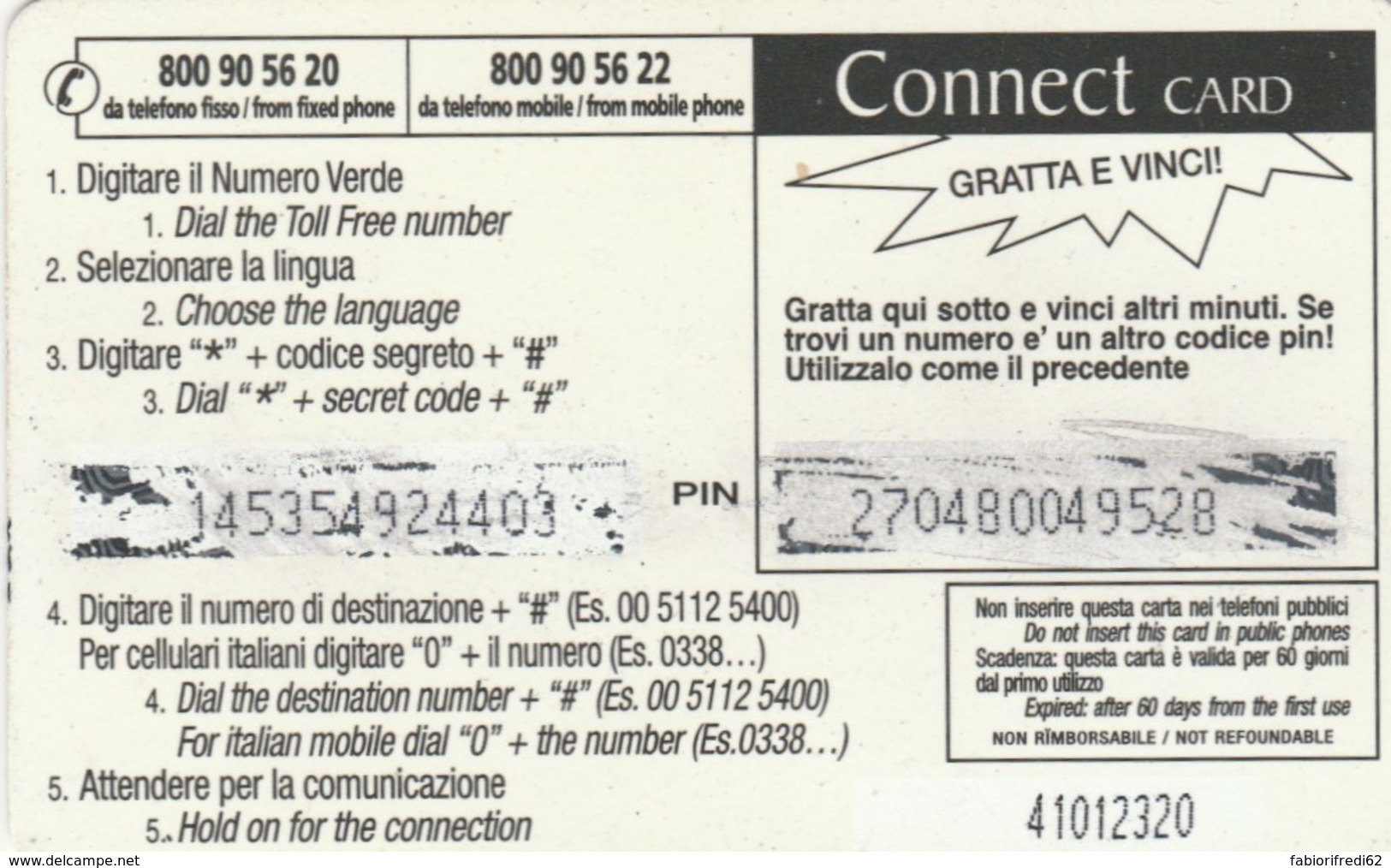 PREPAID PHONE CARD ITALIA  (PM606 - Cartes GSM Prépayées & Recharges