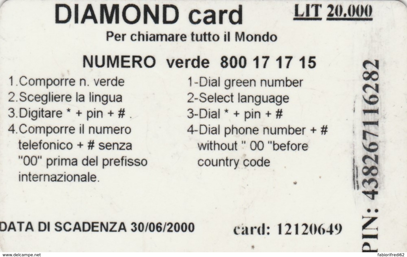 PREPAID PHONE CARD ITALIA  (PM774 - [2] Sim Cards, Prepaid & Refills