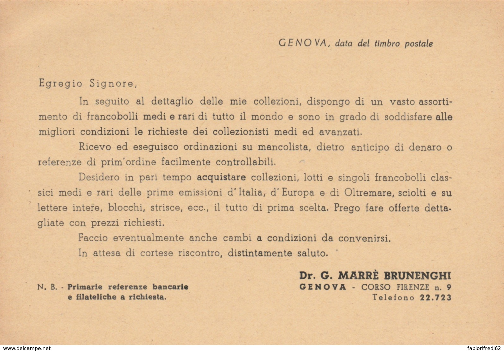 INTERO POSTALE NUOVO C.50 1946-STAMPATO PER BRUNENGHI (LV493 - Interi Postali