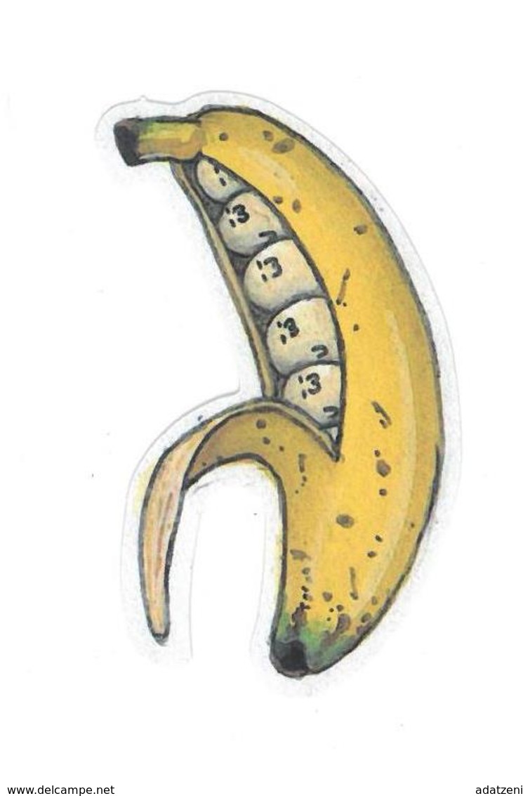 Adesivo Calcomania Sticker Banana Palle 3 Dimensioni Cm 7,5x4 Circa Forma Segue Silhouette Figura - Altri & Non Classificati