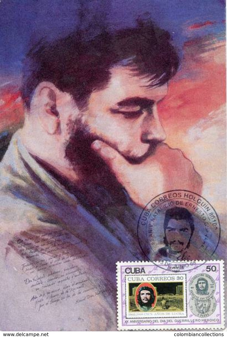Lote PEP1324, Cuba, Postal, Postcard, Che Guevara, Cancelacion 80 Aniversario Del Natalicio, 2 - Cuba