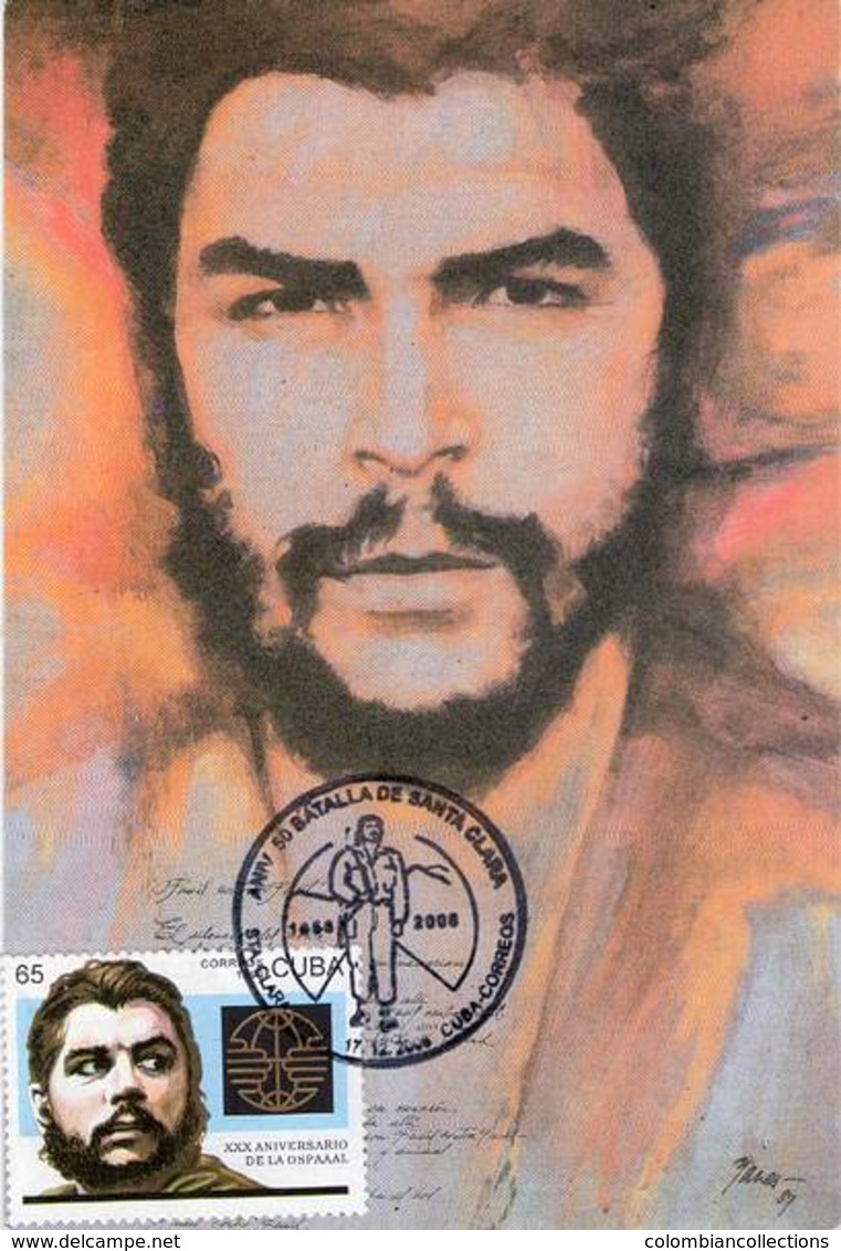 Lote PEP1325, Cuba, Postal, Postcard, Che Guevara, Cancelacion Aniversario 50 De La Batalla De Santa Clara, 2008 - Cuba