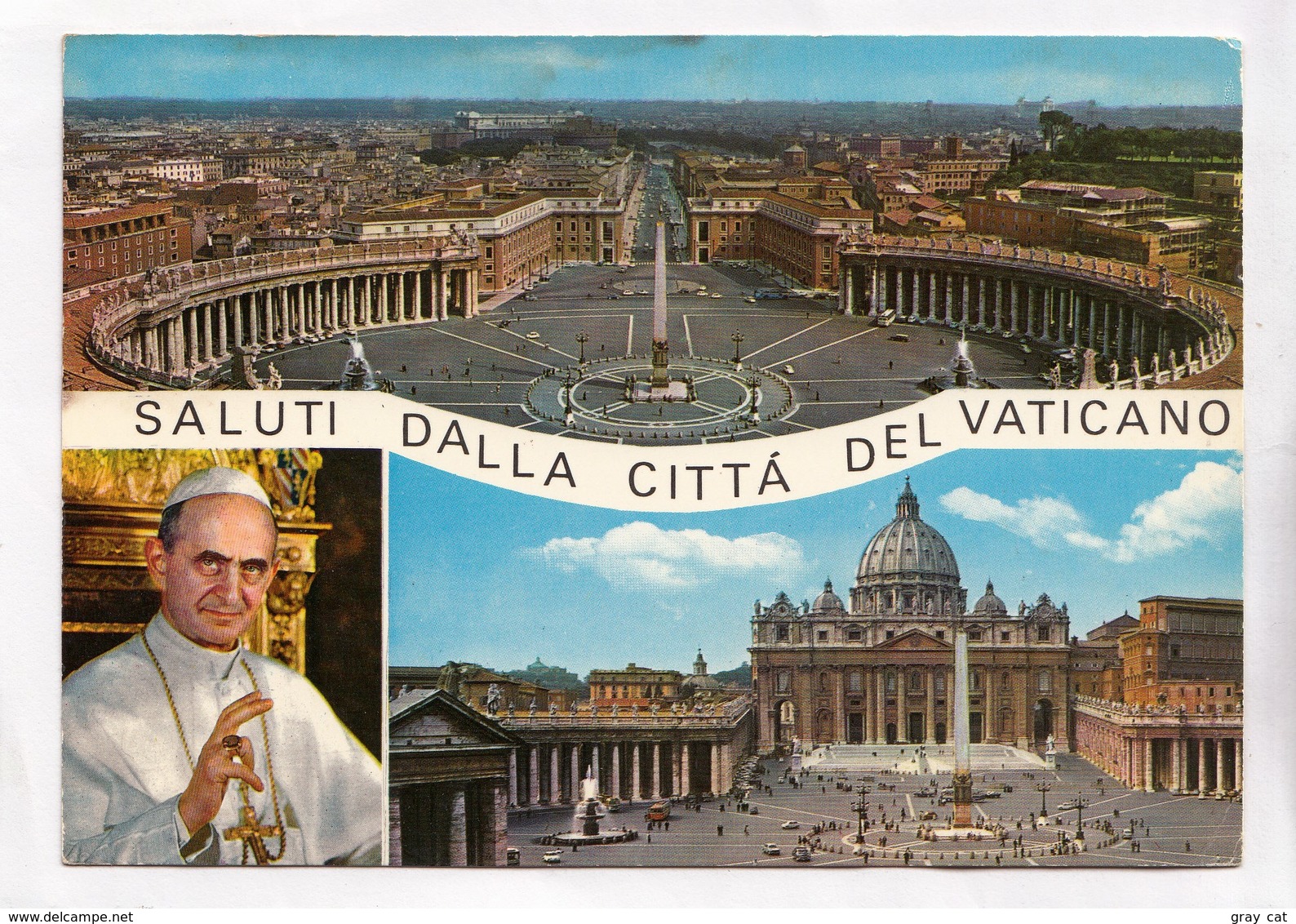 SALUTI DALLA CITTA DEL VATICANO, Pope Paul VI, 1967 Used Postcard [23030] - Vatican