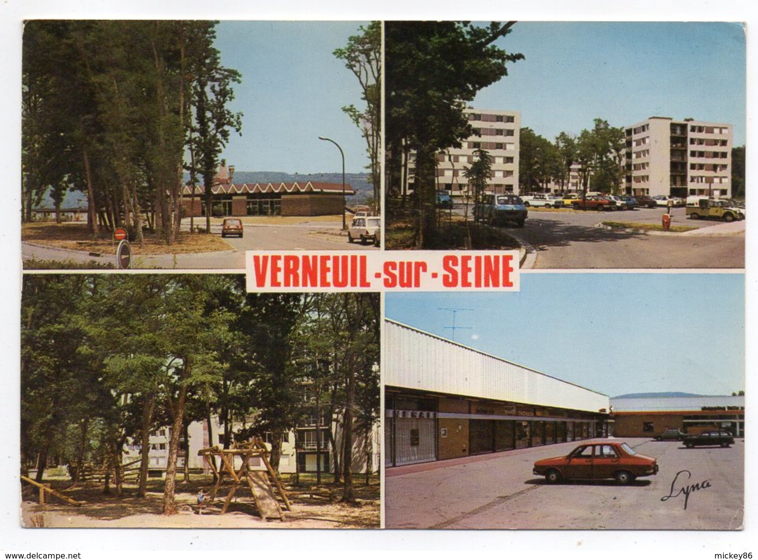 VERNEUIL  SUR SEINE--Multivues  (nouvelle Gare,cité,immeuble Les Clairières,Centre Des Rosiers )--voitures-- - Verneuil Sur Seine