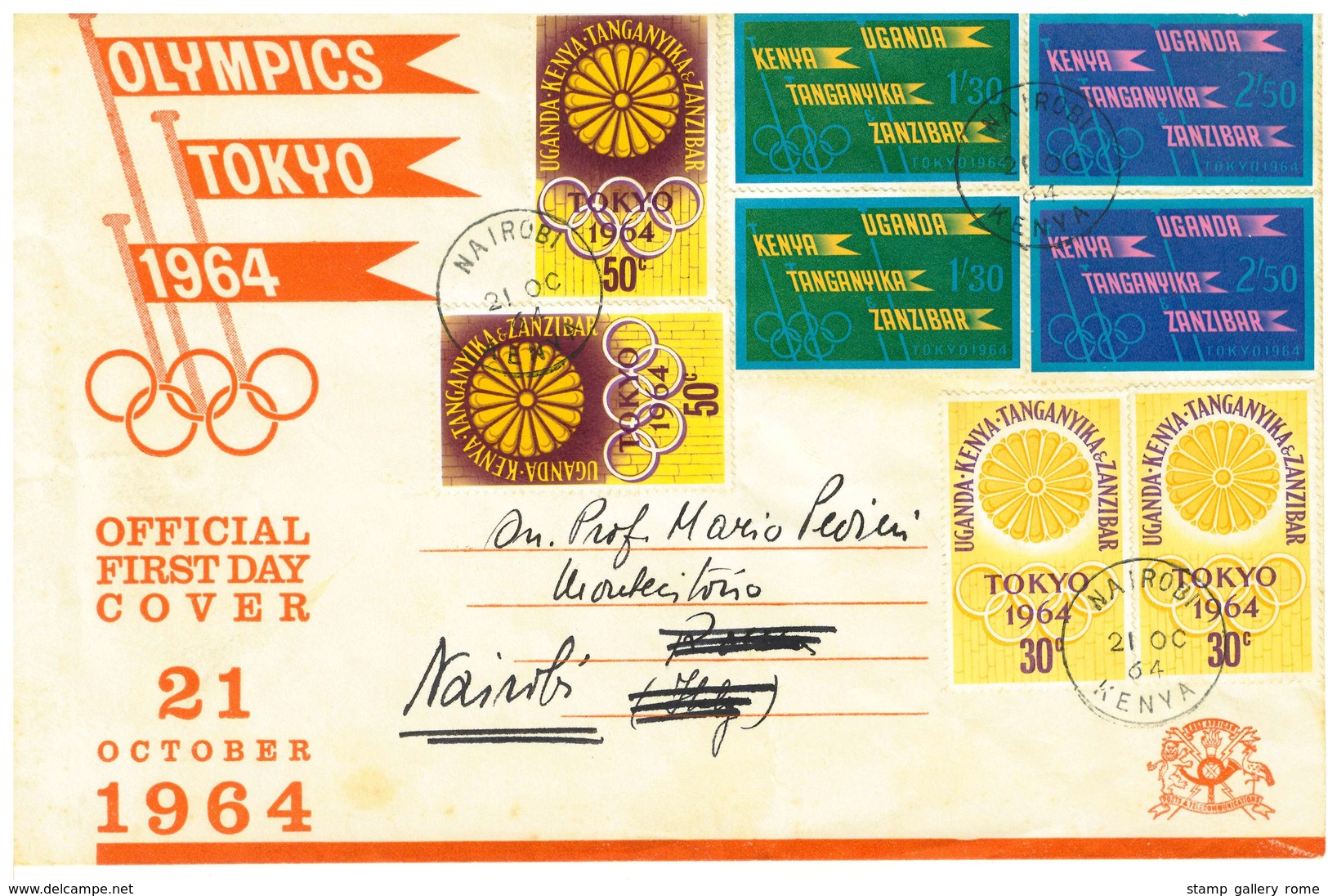 KENYA - UGANDA E TANGANICA - FDC - Y.  1964 Olympic Games - Tokyo, Japan  21. Ottobre - Kenia (1963-...)