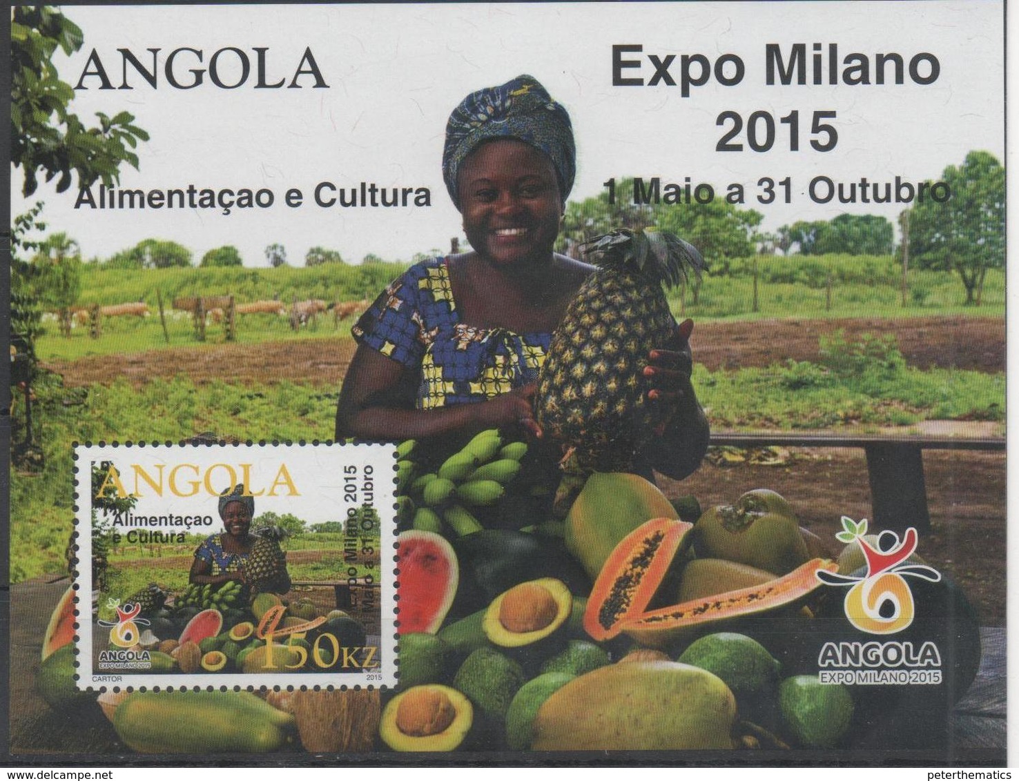 ANGOLA, 2015, MNH, MILAN EXPO,FRUIT, VEGETABLES, FOOD ,  S/SHEET, SCARCE - Fruits