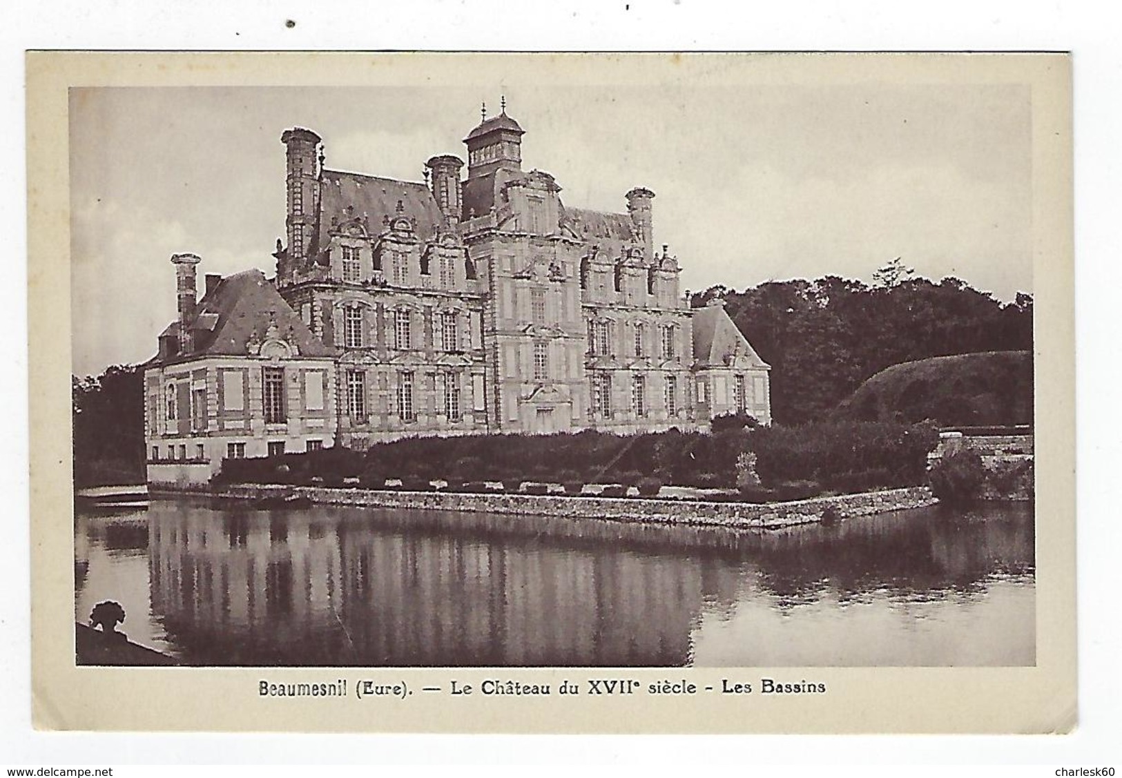 CPA 27 Beaumesnil Le Château Du XVIIe Siècle Les Bassins - Beaumesnil