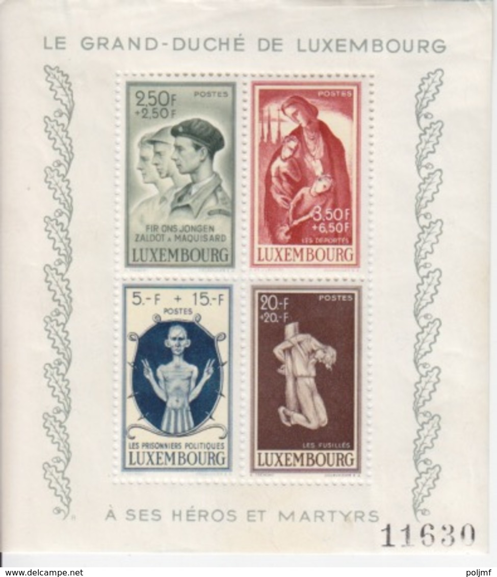 Série Caritas 1945 Oblitérée 7/01/46 (maquisards, Déportés, Prisonniers, Fusillés) + BF N° 5 Neuf - Unused Stamps