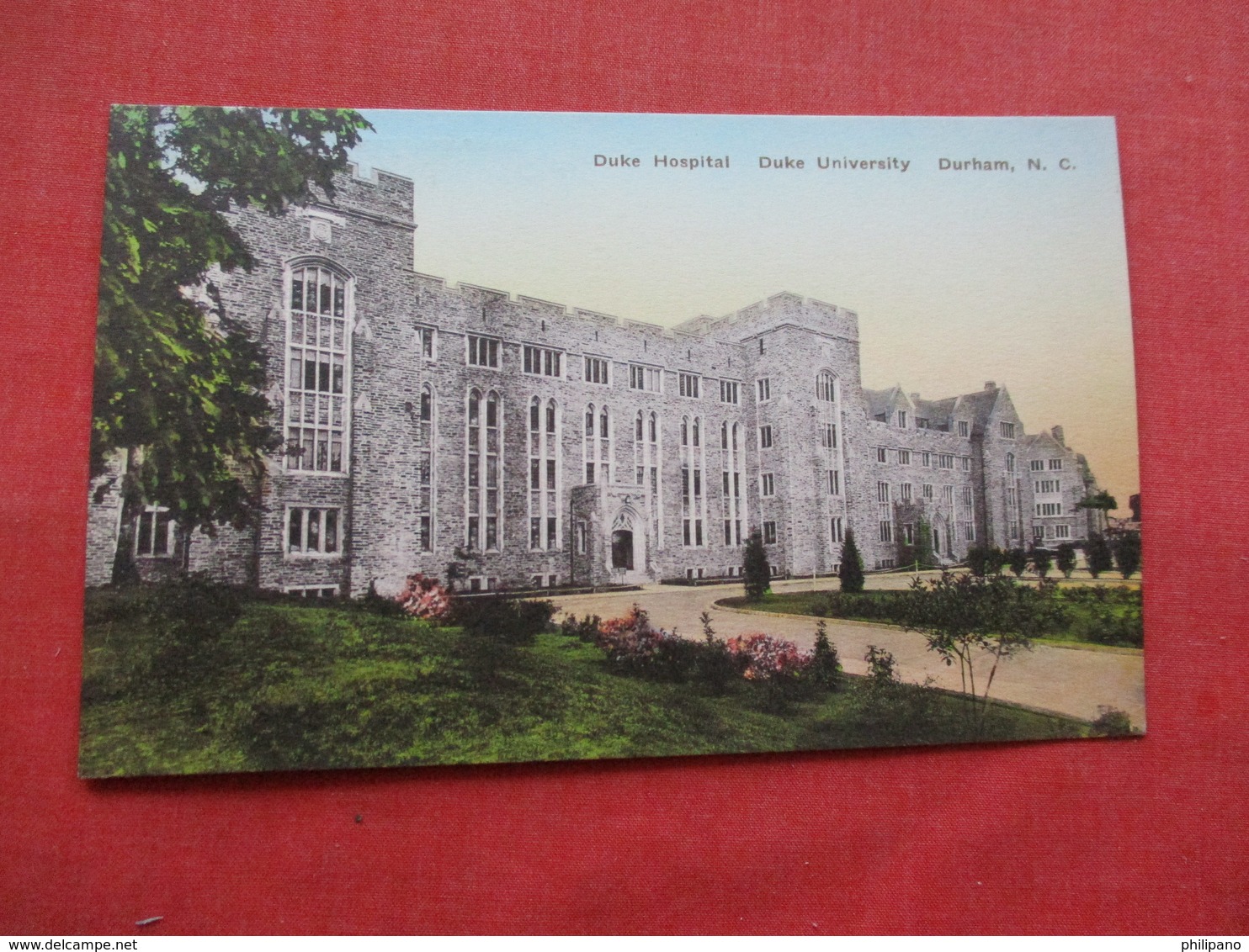 Hand Colored Duke Hospital Duke University   North Carolina > Durham     Ref 3212 - Durham