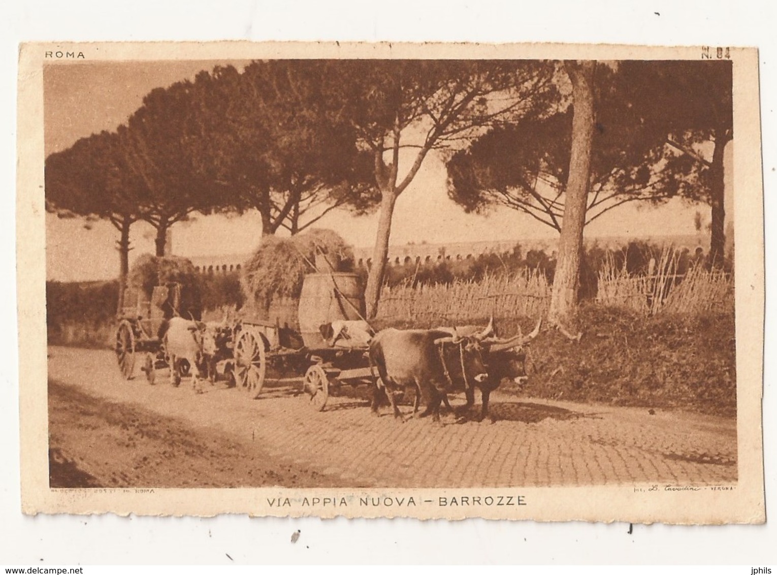 ROMA VIA APPIA NUOVA BARROZZE Charrettes Tirées Par Des Boeufs - Transport