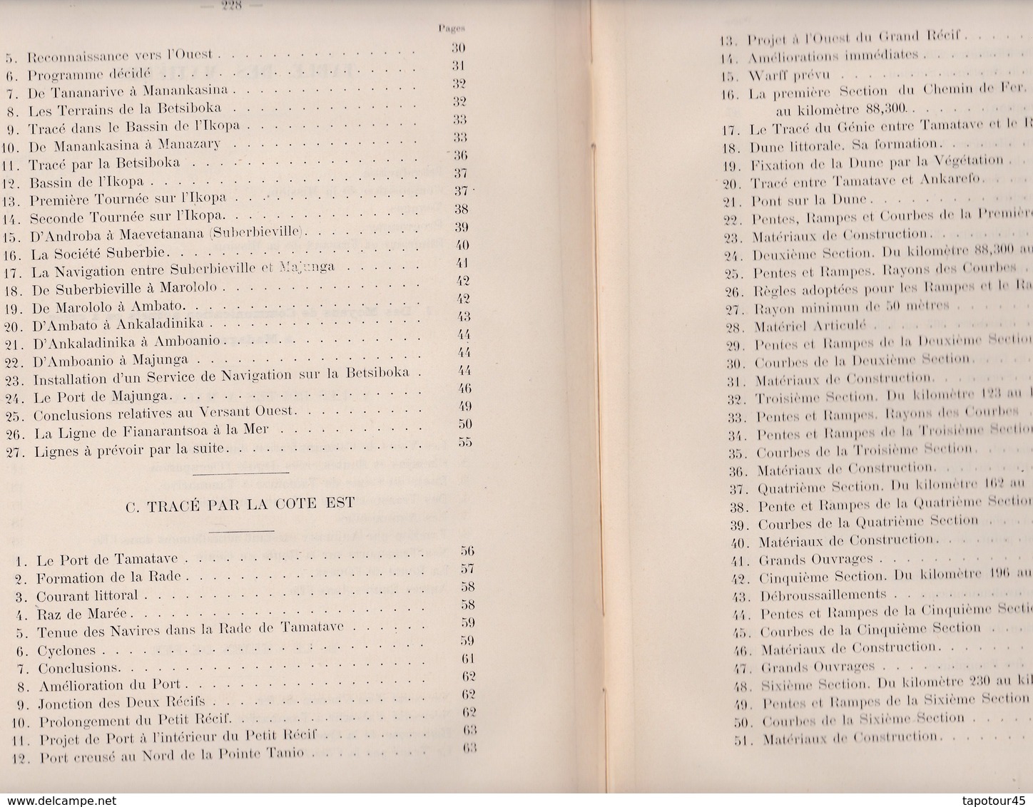 Th )Document   Chemin De Fer De Tananarive A La Mer 1899 /230 Pages Plus Les Cartes 1899> Ile De Madagascar - Histoire