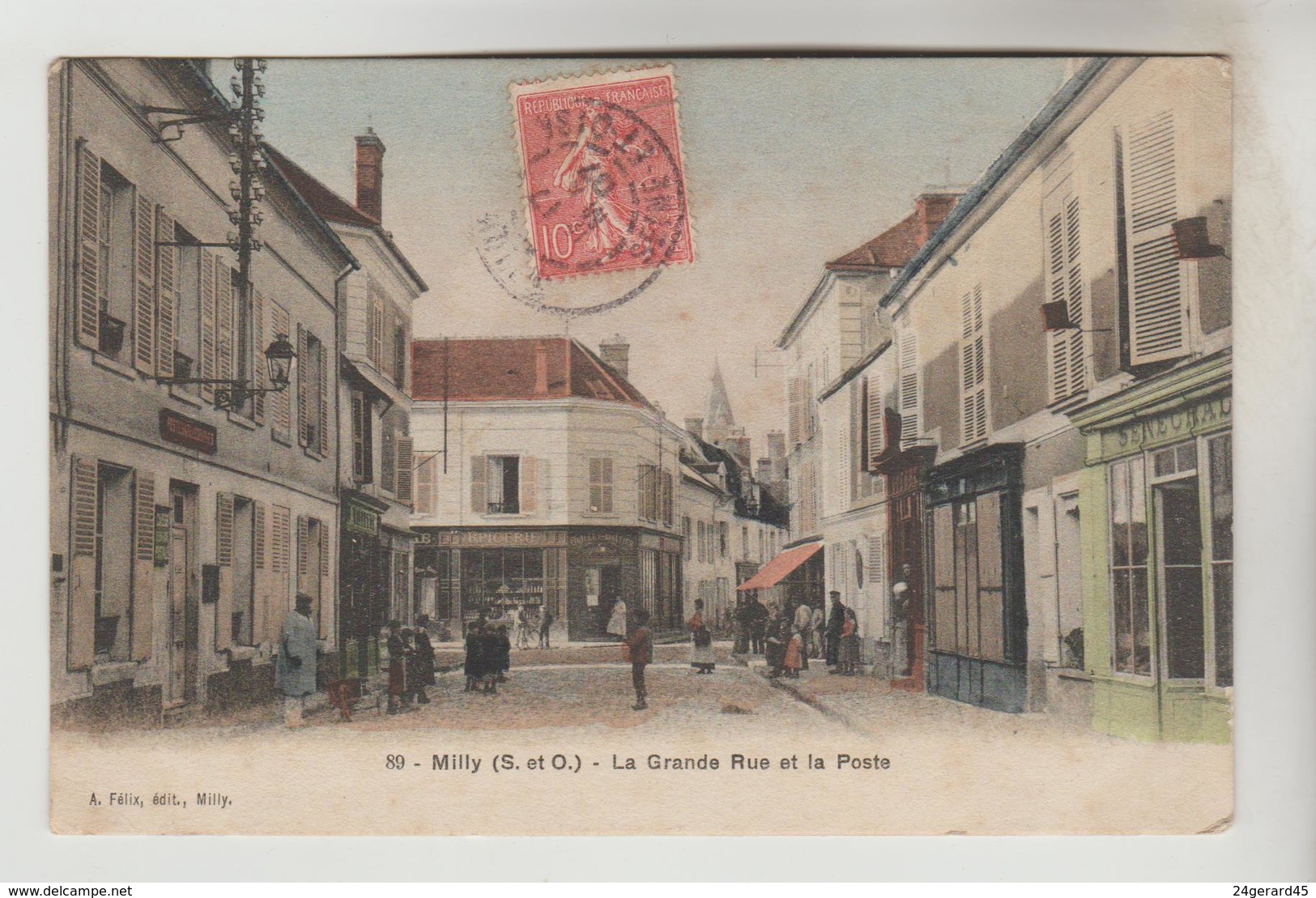 CPA MILLY LA FORET (Essonne) - La Grande Rue Et La Poste - Milly La Foret