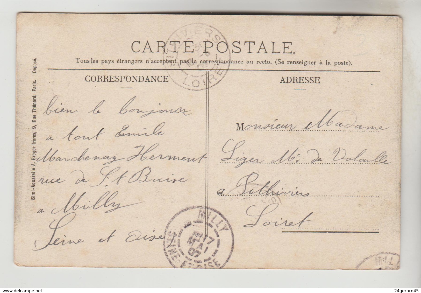 CPA MILLY LA FORET (Essonne) - La Grande Rue Et La Poste - Milly La Foret