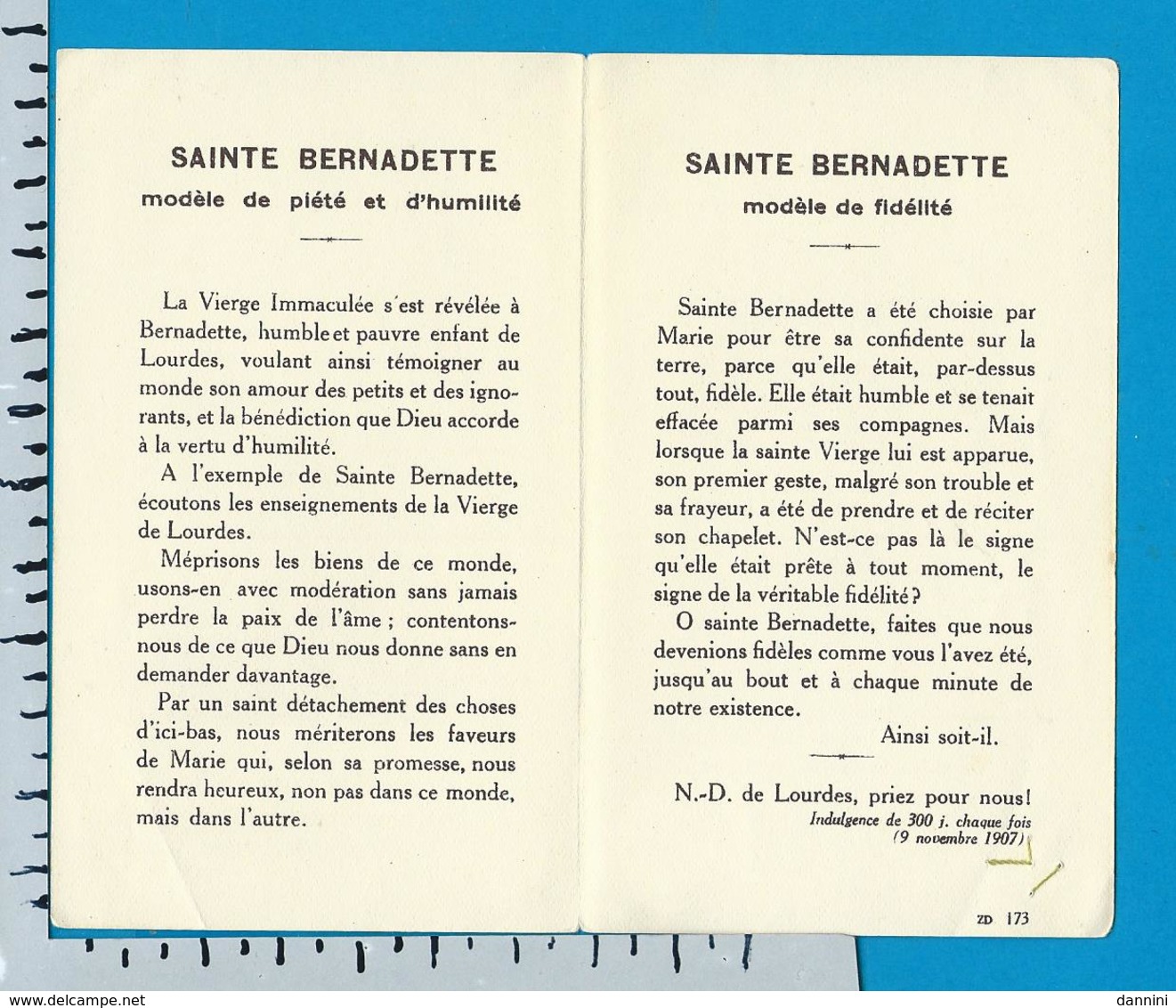 Relic    Reliquia    St. Bernadette - Imágenes Religiosas