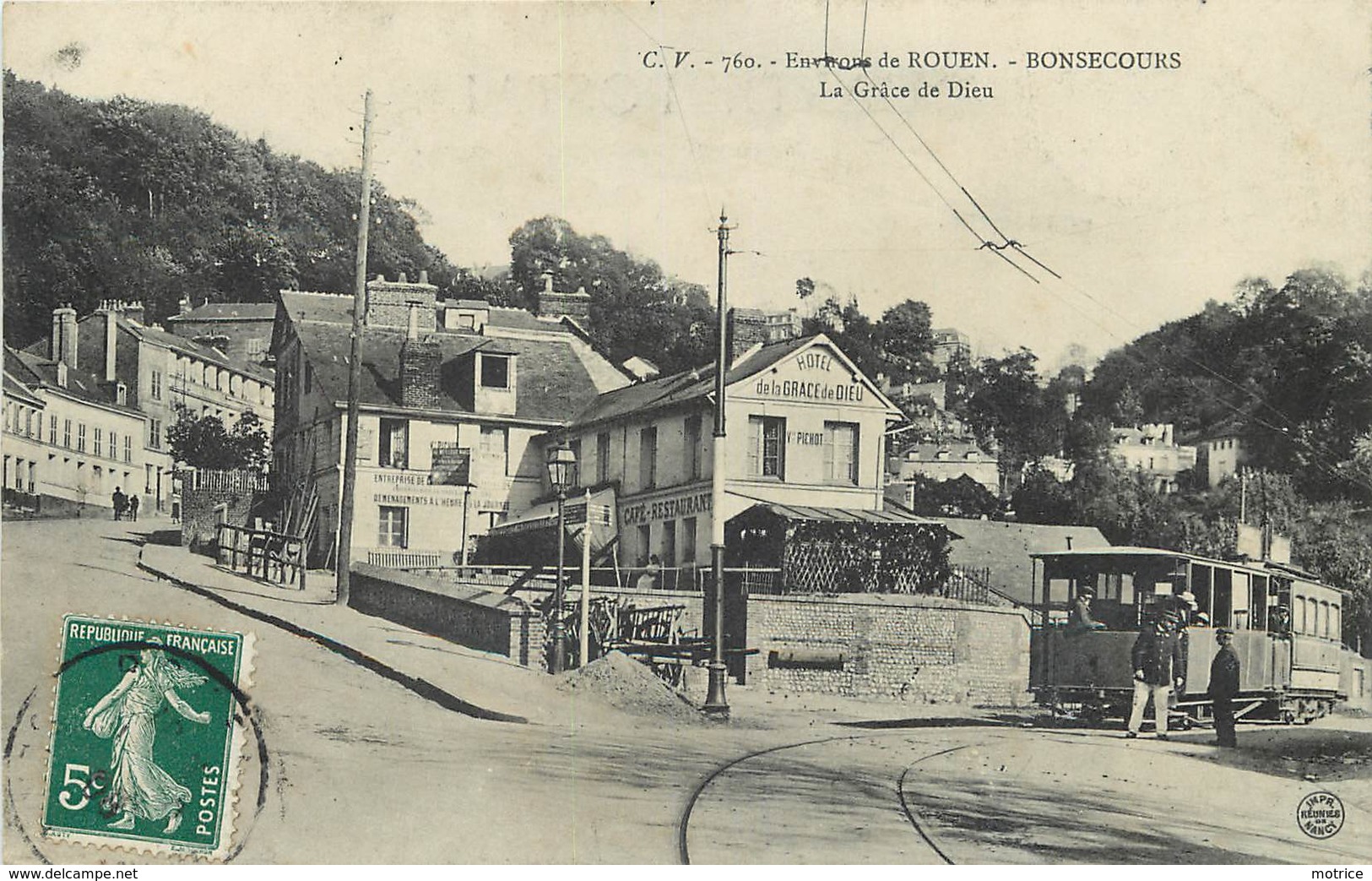 ENVIRONS DE ROUEN - Bonsecours, La Grâce De Dieu, Tramway. - Tramways