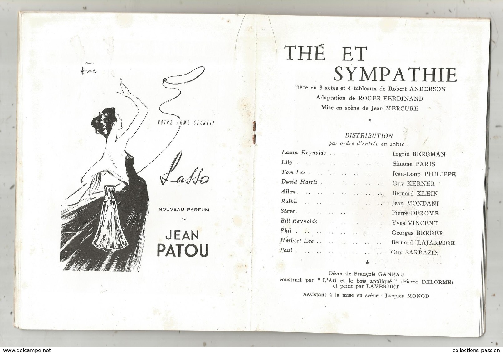 programme , théâtre de Paris , E. Popesco , THE ET SYMPATHIE, 50 pages , 6 scans , frais fr 3.15 e