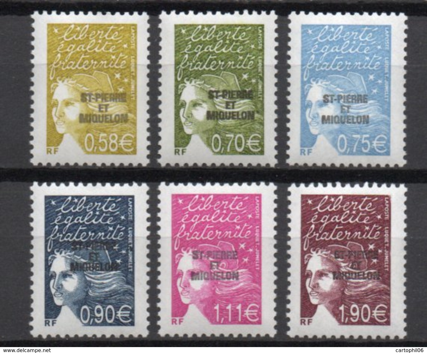 - SAINT-PIERRE ET MIQUELON N° 800/05 Neufs ** - Série Courante Marianne De Luquet 2003 - Cote 24,00 EUR - - Unused Stamps