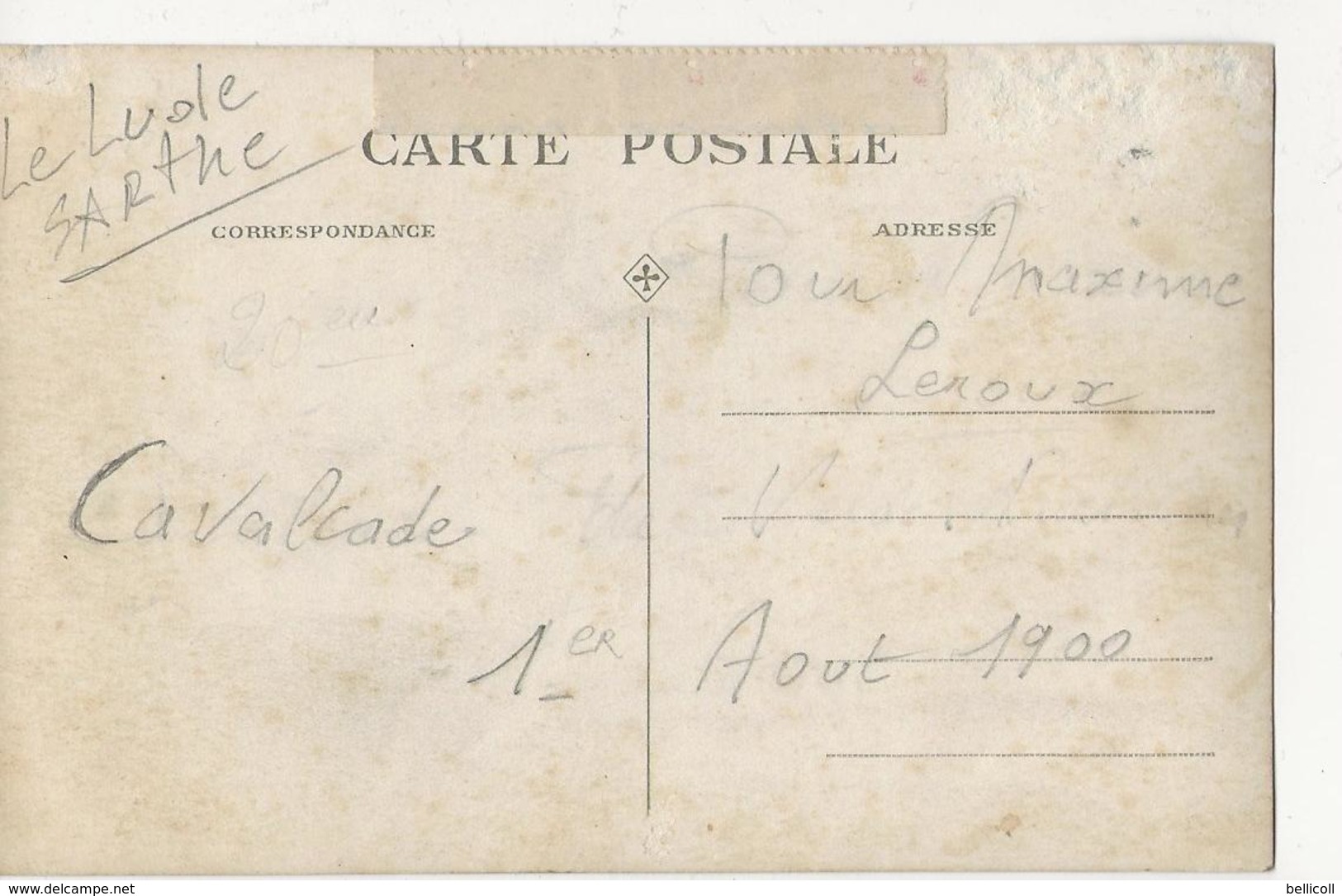 CARTE PHOTO  Le Lude Selon Annotation Au Crayon Au Dos - Cavalcade 1 Août 1900 - Autres & Non Classés