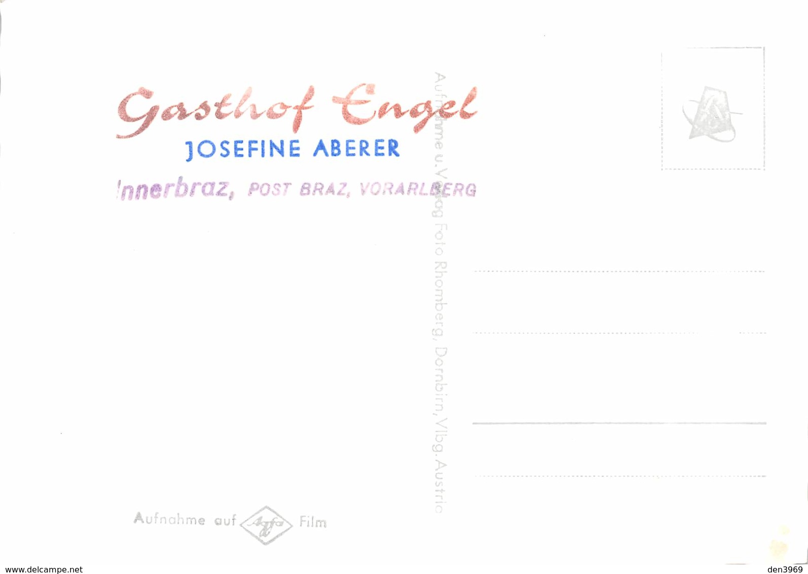 Autriche - Vorarlberg - Post Braz - INNERBRAZ - Gasthaus Engel Josefine Aberer - Autres & Non Classés